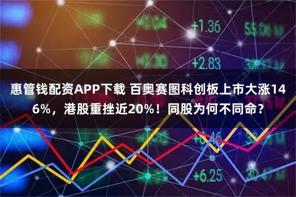 惠管钱配资APP下载 百奥赛图科创板上市大涨146%，港股重挫近20%！同股为何不同命？